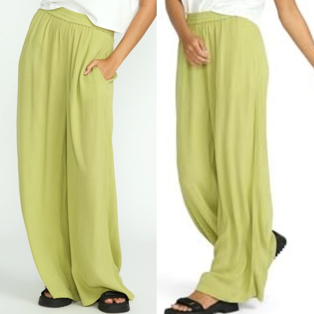 Stella Lightweight Gauzy High Rise Resortwear Pull-On Palazzo Wide Leg Pants M